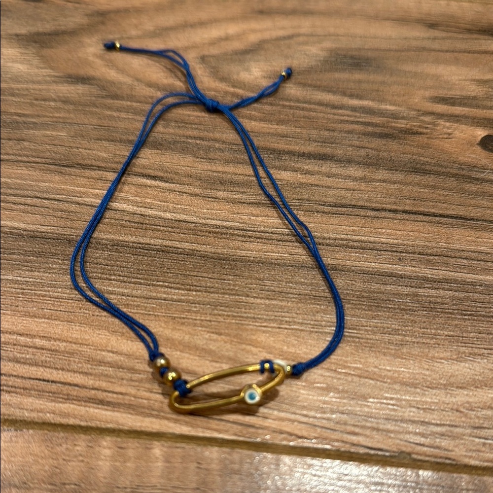 Blue and Gold Adjustable Bracelet